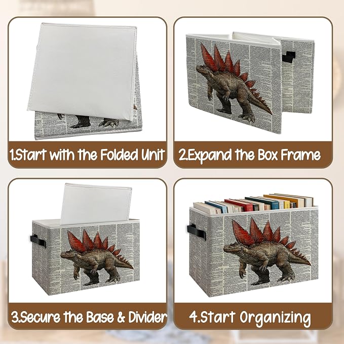 Stegosaurus Dinosaur Nursery Storage Basket - Image 4