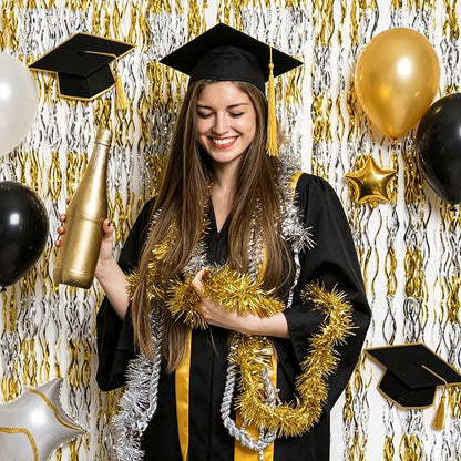 GOER Metallic Tinsel Foil Fringe Curtains Party Photo Backdrop Party Streamers - Image 4