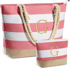 YOOLIFE Beach Bags for Women - Travel Canvas Beach Tote, Pool Waterproof Bag, Travel Essentials, Gifts for Women Birthday