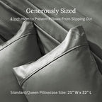 California Design Den Standard Queen Size Pillowcase Set - 400 Thread Count, 100% Cotton Sateen, Set of 2 Pillow Covers, Soft and Breathable - Grey Size