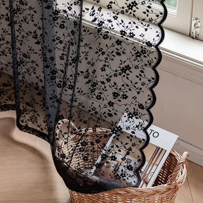 Anmao Vintage Lace Sheer Curtains 45 Inches Long - Image 8