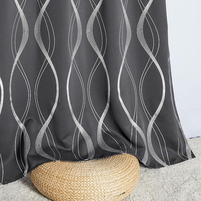 NICETOWN Small Blackout Grey Cafe Curtain Panels - Image 5