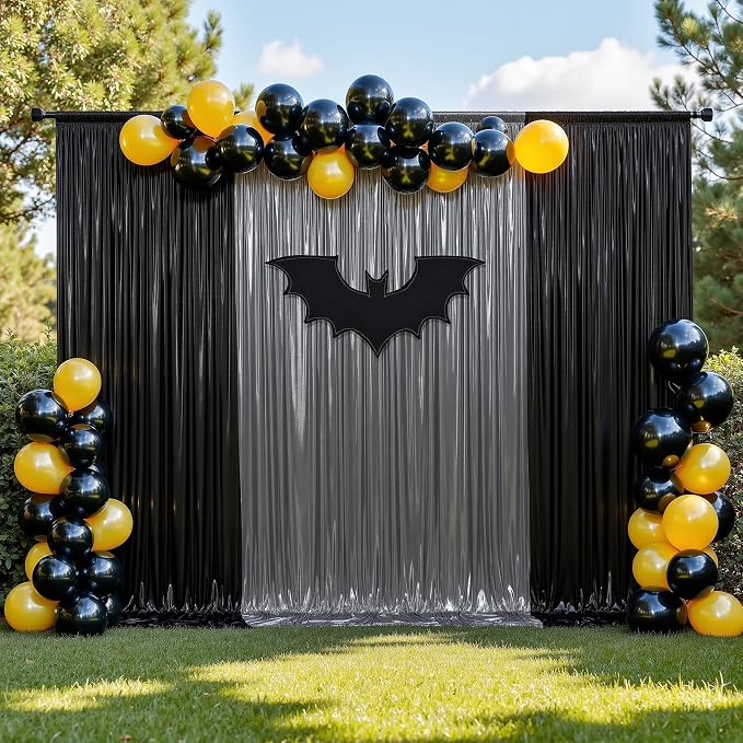 20ftx10ft Black Silver Glitter Sequin Backdrop Curtain - Image 9