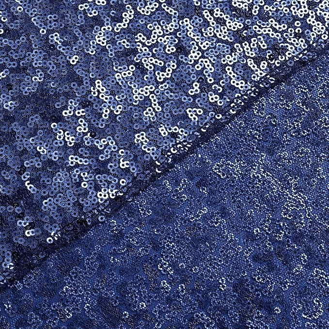 Sugargirl Navy Sequin Backdrop Curtain 4 Panels 2FTx8FT Glitter Navy Background - Image 8