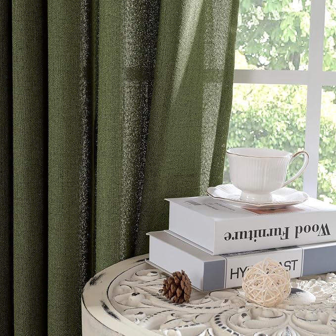 YoungsTex Olive Linen Curtains 80 Inch Length - Image 8