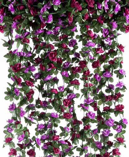 Artificial Flower Garland 8pcs 8.2ft Rose Vine Decor, Hanging Faux Roses String - Image 9