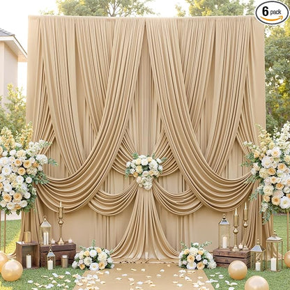30ft×12ft Wrinkle Free Champagne Backdrop Curtain by ENJOYYOURPARTY