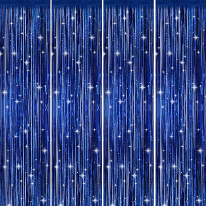 Picoway 4 Pack Foil Fringe Tinsel Backdrop Curtains, Birthday Engagement - Image 8