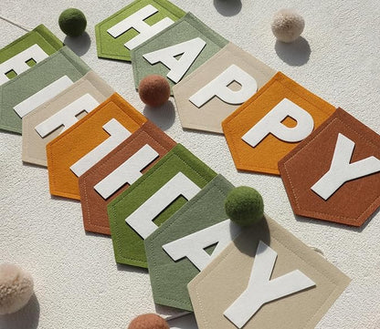 Felt Green Happy Birthday Banner Birthday Decorations - Image 5