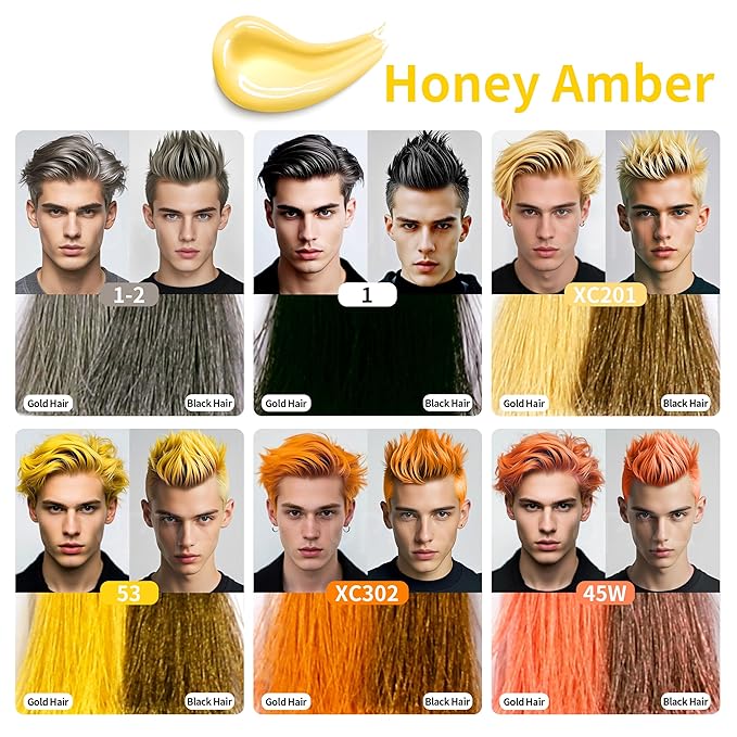 Temporary Hair Color Wax for Men - SUPIYA Washable Hair Wax Color, All-Day Hold Disposable Hair Wax for Party, Cosplay & Daily (Color # XC302)