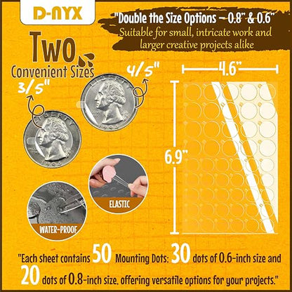 Double Sided Tape Sticky Dot Stickers 280, 550 or 700 Pack Removable Putty No - Image 2