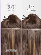 LUVME Invisible Clip in Hair Extensions Real Human Hair, 26 inch 110g 6Pcs, Natural Brown Highlights Human Hair Extensions Clip ins for Women, Natural Seamless Straight Human Hair