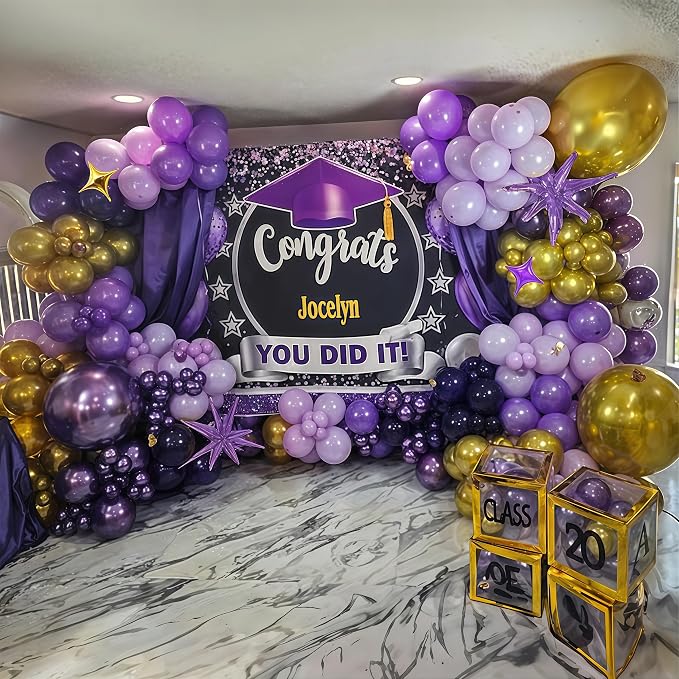 Purple Balloon Arch Kit 110PCS Dark Purple and Gold Balloon Garland - Image 4
