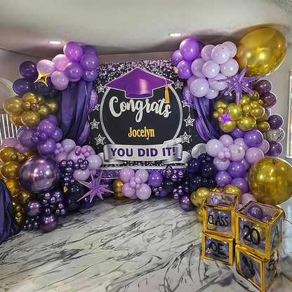 Purple Balloon Arch Kit 110PCS Dark Purple and Gold Balloon Garland - Image 4