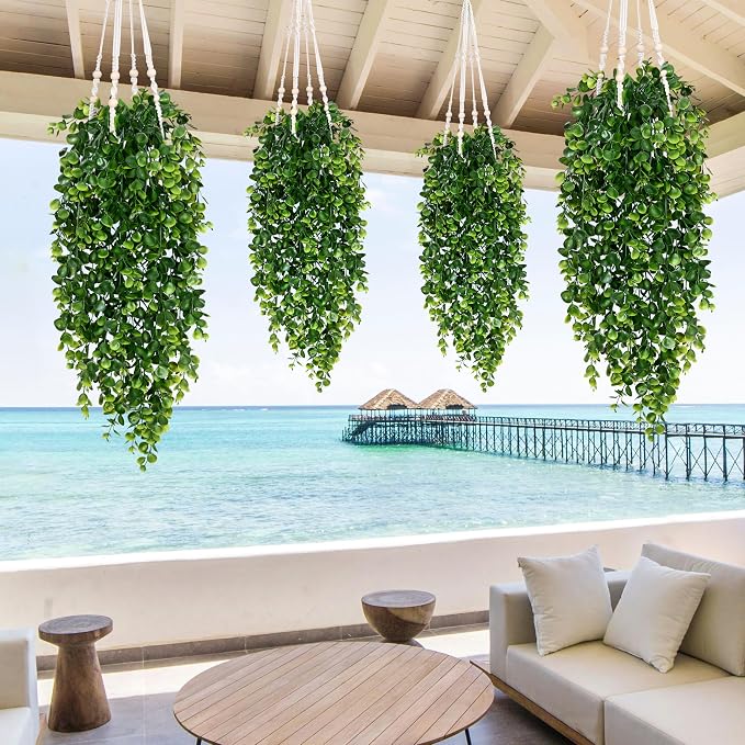 8Pcs Fake Hanging Plants 2.7FT Fake Plants Fake Vines Greenery | UV Resistant - Image 6