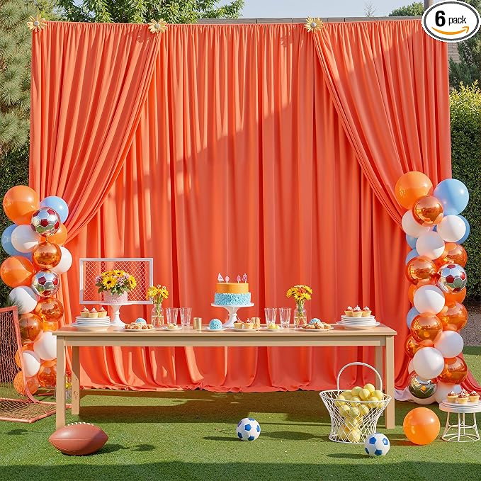 30ftx10ft Wrinkle Free Orange Backdrop Curtains by ENJOYYOURPARTY