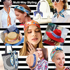 Skinny Scarf 3 Pack for Women – Bag Scarf, Silk Hair Scarves (Original Prints, Premium Twill, 3 Designs)
