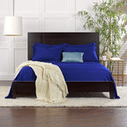 Queen Pillowcases by Pure Bamboo, Genuine 100% Organic Viscose Derived from Bamboo, Luxuriously Soft & Cooling, Double Stitching, Envelope Closure (2 Queen Pillowcases, Cobalt Blue)
