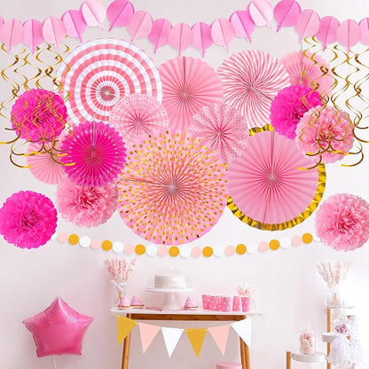 35PCS Party Decorations Paper Fan Hanging Set - Image 2