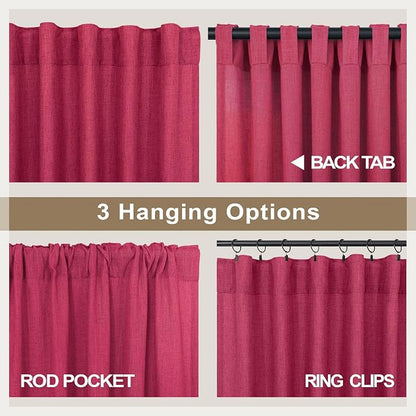 Pitalk Hot Pink Curtains 63 Inch Length - Image 4