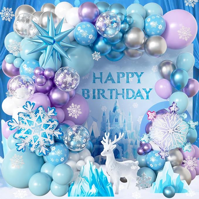 103pcs Winter Wonderland Balloon Garland Arch Kit by Jenlion