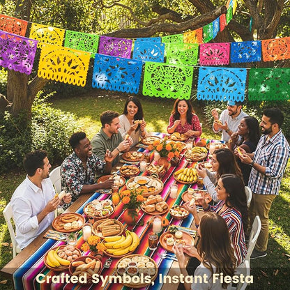 DOMESTAR 1 Pack 18 FT Papel Picado Banner, Fiesta Mexican Party Decoration | - Image 6