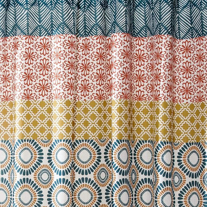 Lush Decor Bohemian Stripe Curtains, Turquoise/Orange - Image 2