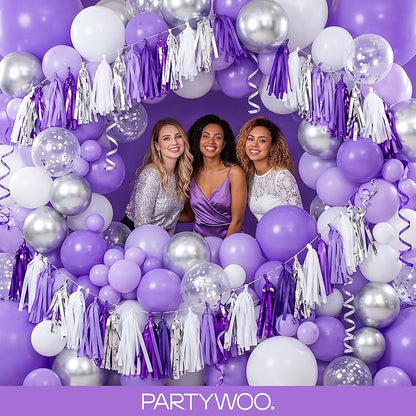 PartyWoo Purple Balloons 100pcs Different Sizes of 18 12 10 5 Inch | Balloons - Image 5