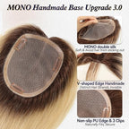starluck Hair Toppers for Women Real Human Hair,6"*5.5"MONO Large Base,100% Real HumanHair Toppers for Women with Thinning,65g Hand-moven Topper,Gray Roots,High Volume,Ombre Light Blonde