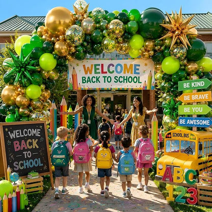Green and Gold Balloons Garland Arch Kit - Image 2