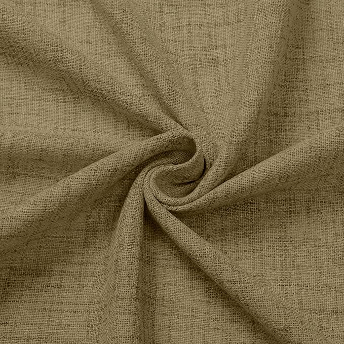 Tollpiz Linen Curtains Living Room Rod Pocket Semi Sheer Curtain Burlap Light - Image 9
