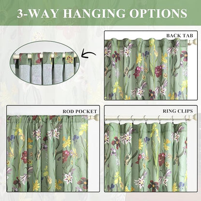 Schweek Floral Curtains 84 Inches Long 2 Panels - Image 6