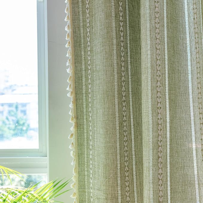 Sutuo Home Green Boho Curtains 102 inches Long - Image 3