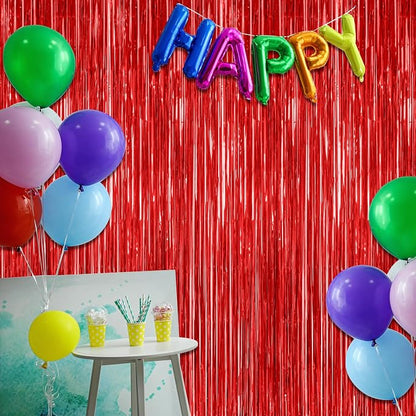 ZATAYE 12 Pack Red Valentines Christmas Foil Curtain Streamer Decorations | Red - Image 5