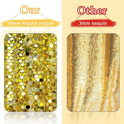 9FTx10FT Gold Sequin Backdrop Large, 1 Panel | Glitter Sparkle, Photography - Image 5