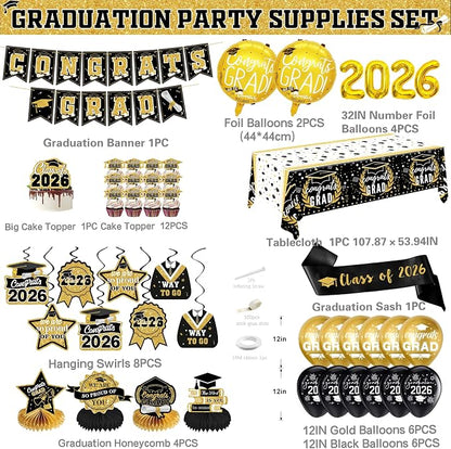 Black and Gold Graduation Decorations 2026 Class of 2026 Decorations - Image 2