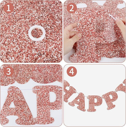 Rose Gold Happy Birthday Banner Birthday Party Decorations Happy Birthday - Image 7