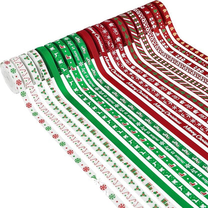 3/8 inch 100 Yards Assorted Christmas Ribbon by MEEDEE