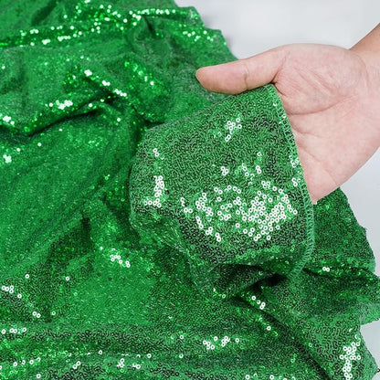 Poise3EHome Green Sequin Backdrop Curtain, 2 Panels 2FTx8FT Glitter Background - Image 5