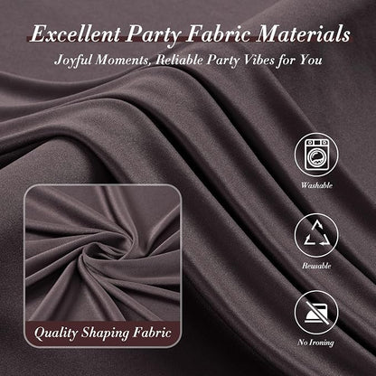 30 ft x 10 ft Wrinkle Free Brown Backdrop Curtain - Image 6