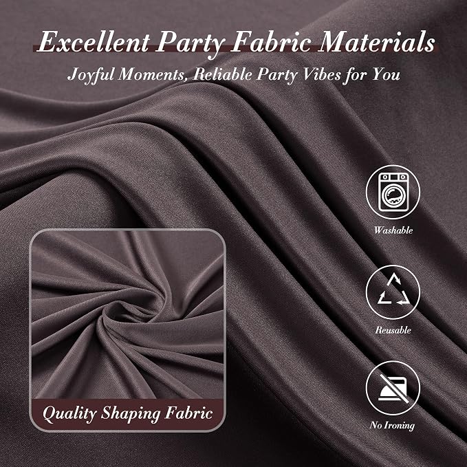 40 ft x 10 ft Wrinkle Free Brown Backdrop Curtain - Image 7