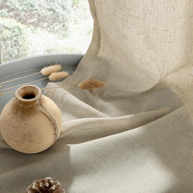 YoungsTex Burlap Linen Curtains 80 Inches Length - Image 9