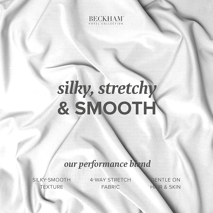 Beckham Hotel Collection Cooling Pillowcases for Hot Sleepers, Standard/Queen Size Set of 2, Cool Bedding, Envelope Closure, Silky Soft, Breathable, Moisture-Wicking, White