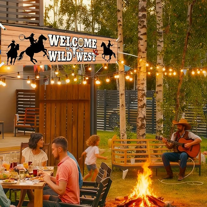 6 x 1.3ft Western Party Decorations Welcome to the Wild West Banner Decorations - Image 5