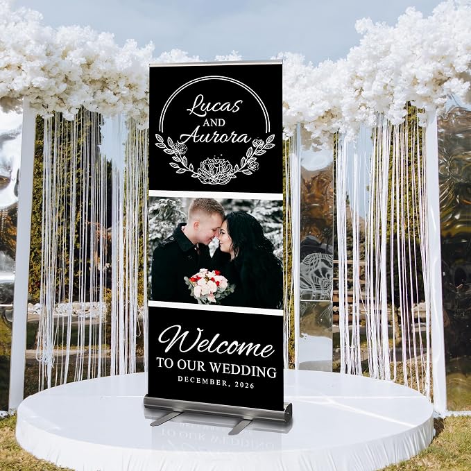 Custom Banner for Weddings READY IN 24HRS Choose your Design Retractable Banner - Image 8