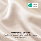Bedsure Satin Pillowcase 2 Pack Similar to Silk Pillow Cases Standard Size, Pillow Case for Sleeping Women with Envelope Closure, Gifts for Women Men, Beige, 20x26 Inches, 2pcs