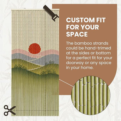 Sunset Field Beaded Bamboo Curtain - Image 5