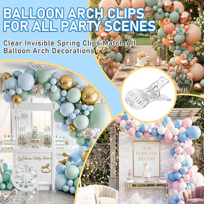 10 Pack Balloon Arch Clips, 3.5 Inch Clear Spring Clamps - Image 3