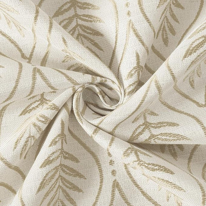 BGment Beige Leaf Jacquard Curtains - Image 7