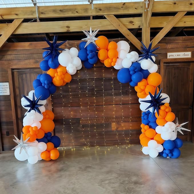 Blue and Orange Balloon Arch Garland Kit - Image 6